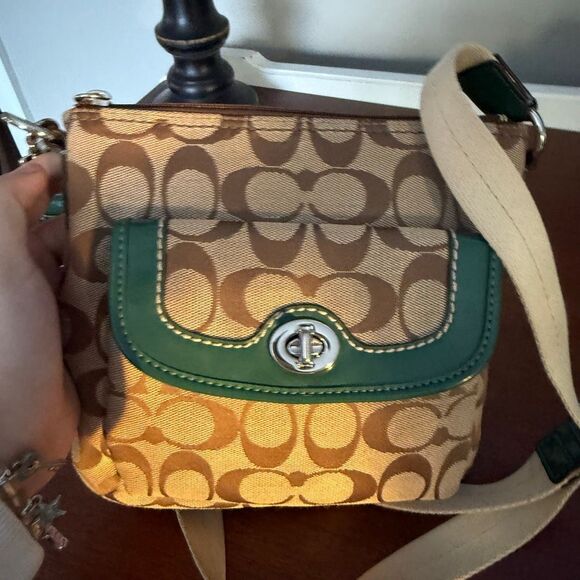 Coach Park Signature Swingback Monogram Crossbody Purse - Picture 2 of 7